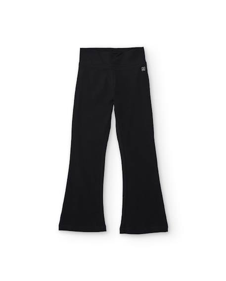 Pantalon en maille évasé taille haute pour fille Noir 1 - vertbaudet enfant 