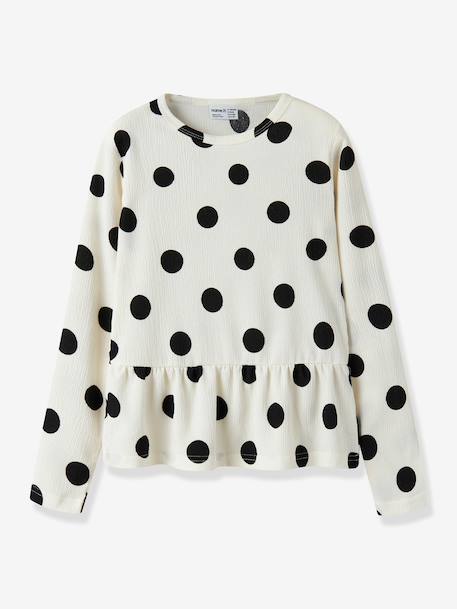 T-shirt manches longues à pois fille name it crème 1 - vertbaudet enfant 
