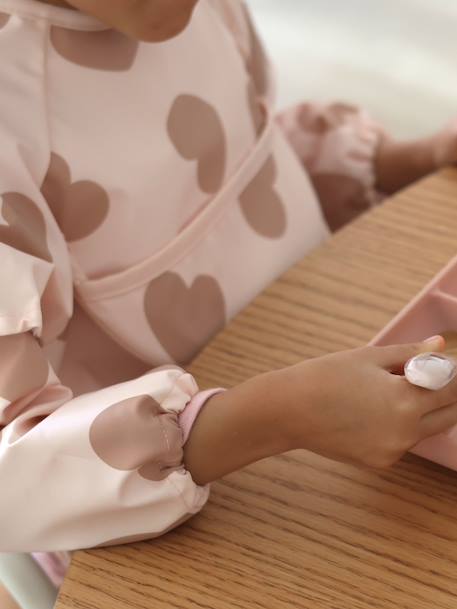 Bavoir à manches évolutif 2 en 1 Playful beige+blush+vert sauge+vieux rose 26 - vertbaudet enfant 