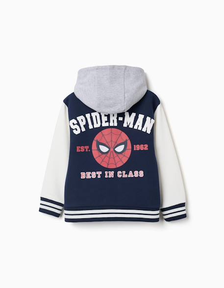 Blouson bomber en coton peigné à capuche spider-man Bleu foncé 3 - vertbaudet enfant 