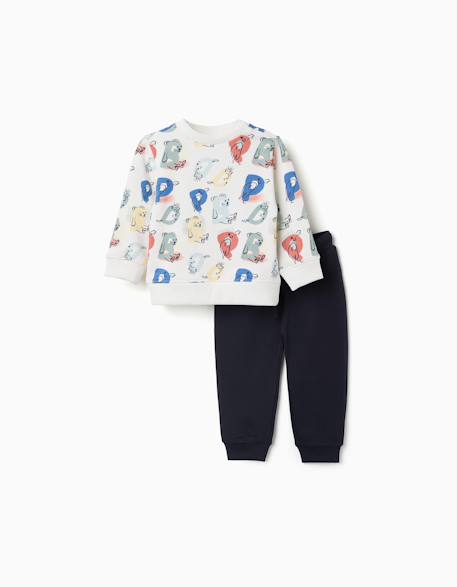 Ensemble de jogging avec lettres imprimées Blanc 2 - vertbaudet enfant 