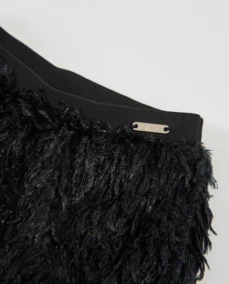 Short fille avec effet plume et toucher agréable Noir 4 - vertbaudet enfant 