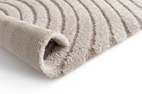 Tapis à relief doux et élégant groove Beige sable+Bleu naturel+Brun naturel 3 - vertbaudet enfant 