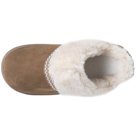 Chaussons mules cuir semelle bloup extra confort Beige+Camel 6 - vertbaudet enfant 