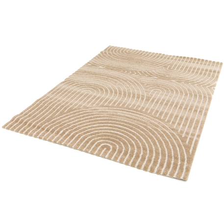 Tapis à relief doux et élégant groove Beige sable+Bleu naturel+Brun naturel 18 - vertbaudet enfant 