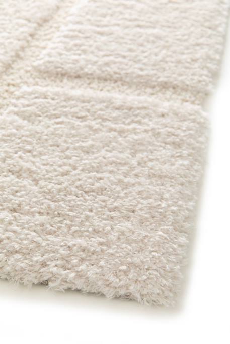 Tapis doux à relief en polyester recyclé murmure Beige sable+Blanc pur 10 - vertbaudet enfant 