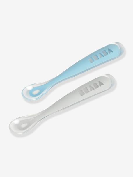Lot de 2 cuillères ergonomiques d'apprentissage + boîte de transport BLEU/GRIS+ROSE/GRIS 5 - vertbaudet enfant 