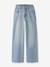 Jean wide leg fille avec surpiqûres strass name it, tour de taille réglable denim bleached 1 - vertbaudet enfant 