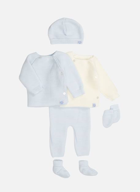 Coffret de naissance Ecru / bleu+Ecru / bleu layette 2 - vertbaudet enfant 