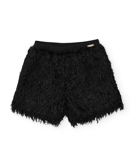 Short fille avec effet plume et toucher agréable Noir 2 - vertbaudet enfant 