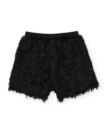 Short fille avec effet plume et toucher agréable Noir 3 - vertbaudet enfant 