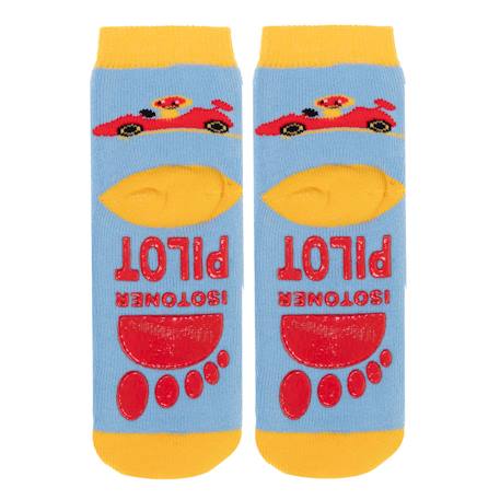 Chaussettes anti-dérapantes enfant jaune 1/4 ans Bleu 3 - vertbaudet enfant 