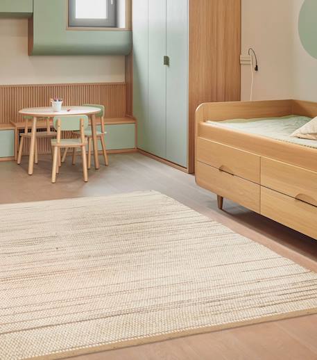 Tapis fait main en laine de nouvelle zelande et jute marius Beige sable 2 - vertbaudet enfant 