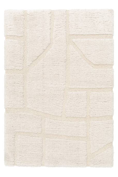 Tapis doux à relief en polyester recyclé murmure Beige sable+Blanc pur 7 - vertbaudet enfant 