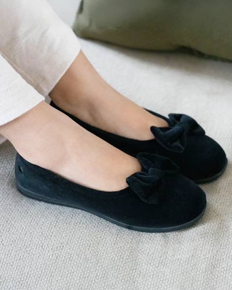 Chaussons ballerines souples, ultra confortables et légers, confort technologie everywear Bleu canardfleurs+Grisirisé+Léopard+Noir+Rayuresbleues+Sauge+Sauge noeud irisé+Taupe 20 - vertbaudet enfant 
