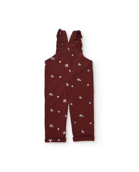 Salopette en tissu plat pour fille avec bretelles à volants Rouge 2 - vertbaudet enfant 