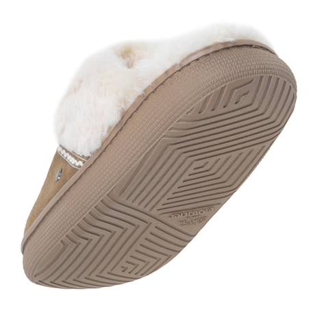 Chaussons mules cuir semelle bloup extra confort Beige+Camel 9 - vertbaudet enfant 