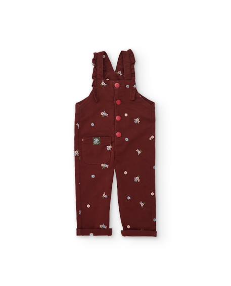 Salopette bébé en tissu plat avec bretelles à volants Rouge 1 - vertbaudet enfant 