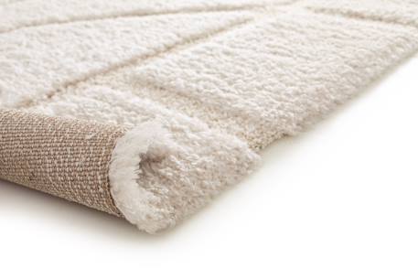 Tapis doux à relief en polyester recyclé murmure Beige sable+Blanc pur 9 - vertbaudet enfant 