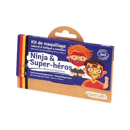 Kit de maquillage 3 couleurs ninja et super-héros namaki Multi-coloured 1 - vertbaudet enfant 