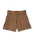 Short de fille en daim avec taille haute et fermeture à bouton Marron 3 - vertbaudet enfant 