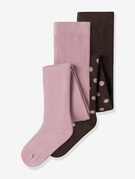 Lot de 2 collants fille name it chocolat 1 - vertbaudet enfant 