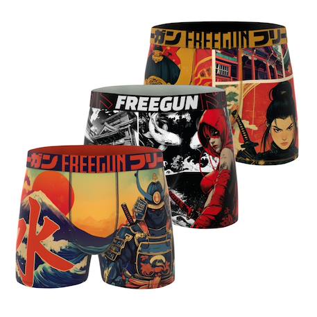 Lot de 3 boxers junior collection mangaka Rouge/orange/jaune/beige/bleu 1 - vertbaudet enfant 