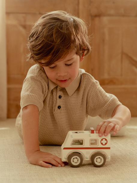 Ambulance en bois blanc 3 - vertbaudet enfant 