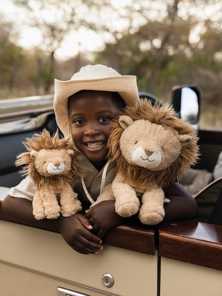 Peluche lion 17 cm marron 1 - vertbaudet enfant 