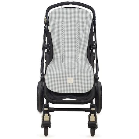 Assise pour poussette praliné vichy moka Marron+Vert 5 - vertbaudet enfant 