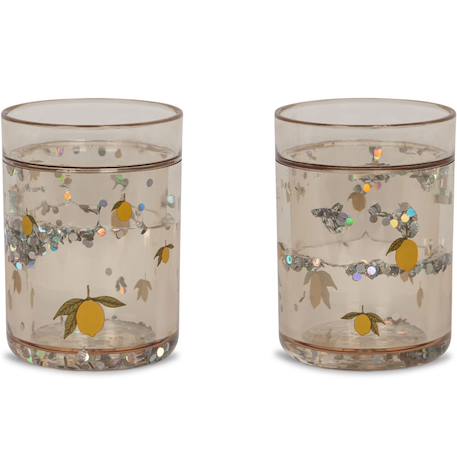 Lot de 2 gobelets à paillettes lemon Marron, jaune, vert 1 - vertbaudet enfant 