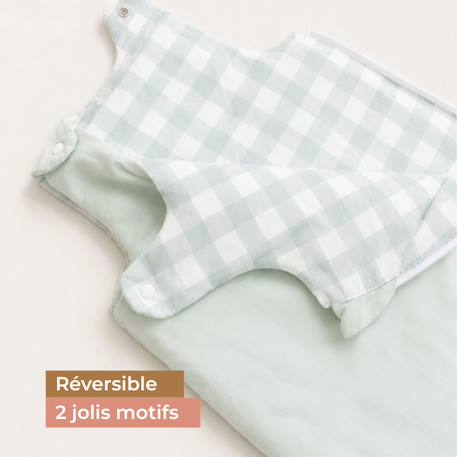 Gigoteuse mi-saison / 4 saisons réversible vichy verte tog 0,5 / 1,5 / 2,5 (0-6 mois) Beige, blanc+Bleu, blanc+Vert, blanc 17 - vertbaudet enfant 