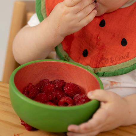 Set repas bébé bol et cuillère wally la pastèque Rouge, vert, noir 3 - vertbaudet enfant 