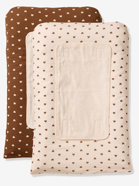 Lot de 2 housses de matelas à langer chocolat 1 - vertbaudet enfant 