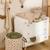 Cape de bain bambou et gant fleurs et beige Beige 2 - vertbaudet enfant 