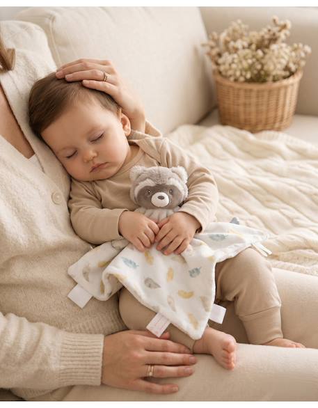 Doudou réversible jour & nuit raton laveur raku Ecru 3 - vertbaudet enfant 