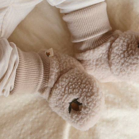Chaussons bébé polaire safa oxford tan (0-3 mois) Ecru, jaune, vert 4 - vertbaudet enfant 