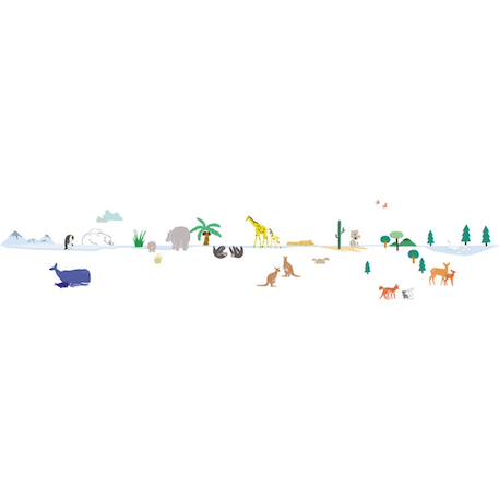 Frise adhésive autour du monde (5 m) Blanc, bleu, vert 2 - vertbaudet enfant 