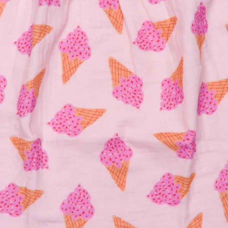 Serviette élastiquée en double gaze cornets de glace et verso blush Blush, rose 2 - vertbaudet enfant 
