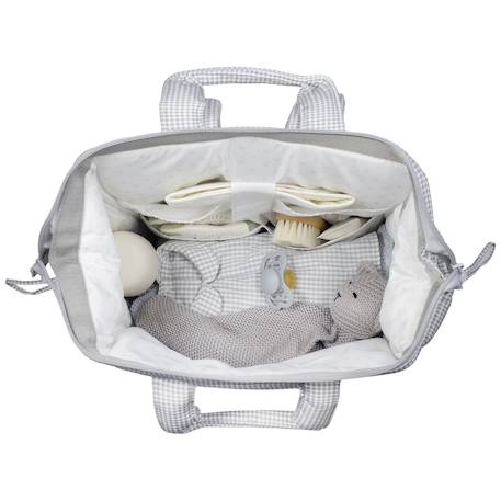 Sac à dos à langer little bloom vichy gris Gris 4 - vertbaudet enfant 