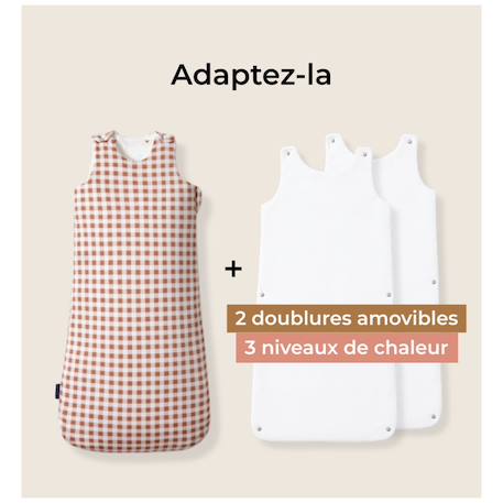 Gigoteuse 4 saisons réversible vichy tog 1 / 2 / 3 (0-6 mois) Blanc 5 - vertbaudet enfant 