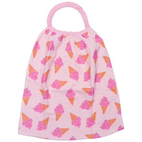 Serviette élastiquée en double gaze cornets de glace et verso blush Blush, rose 1 - vertbaudet enfant 