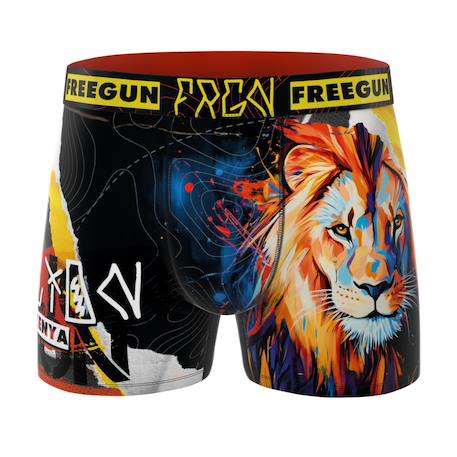 Lot de 3 boxers junior collection pop art animals Noir/jaune/orange/bleu/fushia/turquoise/blanc 5 - vertbaudet enfant 