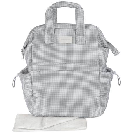 Sac à dos à langer little bloom vichy gris Gris 1 - vertbaudet enfant 