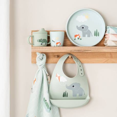 Tasse à bec à 2 anses en silicone playground vert Vert 6 - vertbaudet enfant 