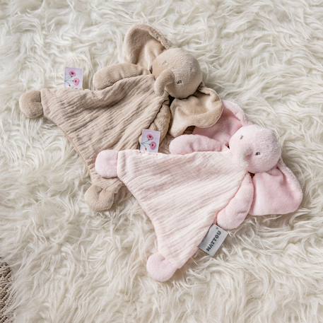 Mini doudou Fanfan Biche tout doux – 25 cm, dès la naissance Beige+Marron, écru, rose 3 - vertbaudet enfant 