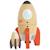 Fusées magnétiques en bois fsc Beige, orange, bleu 1 - vertbaudet enfant 