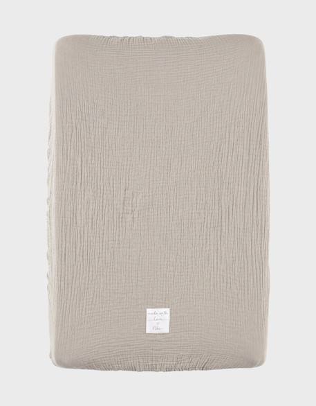 Housse de matelas à langer - coton bio Beige 1 - vertbaudet enfant 
