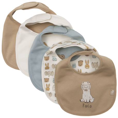 Lot de 5 bavoirs imperméables jollies Blanc, marron, bleu 1 - vertbaudet enfant 