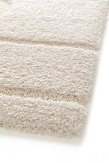 Tapis doux et épais en polyester recyclé effet relief calligramme Beige sable+Blanc pur 11 - vertbaudet enfant 